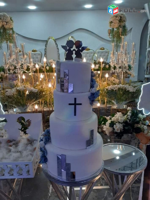 Կնունքի տորթեր, մկրտության տորթեր, կնունքի ձեւավորում, կնունքի հրեշտակներ, կառք, կառեթ