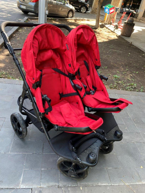Детская коляска для двойни Cozy DUO (прогулочный блок, Red)