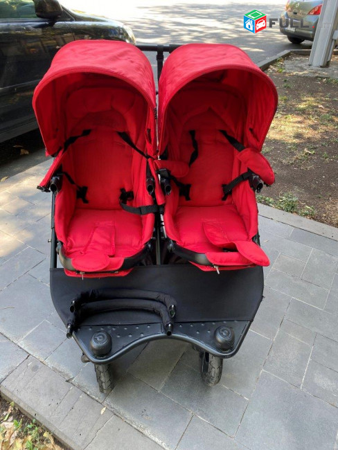 Детская коляска для двойни Cozy DUO (прогулочный блок, Red)